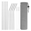 Reusable Metal Drinking Straws 4/8Pcs 304 Stainless Steel Sturdy Bent Straight Drinks Straw-nourish