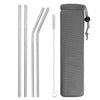 Reusable Metal Drinking Straws 4/8Pcs 304 Stainless Steel Sturdy Bent Straight Drinks Straw-nourish