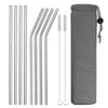 Reusable Metal Drinking Straws 4/8Pcs 304 Stainless Steel Sturdy Bent Straight Drinks Straw-nourish