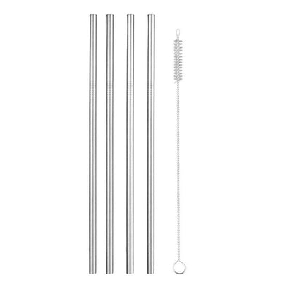 Reusable Metal Drinking Straws 4/8Pcs 304 Stainless Steel Sturdy Bent Straight Drinks Straw-nourish