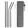 Reusable Metal Drinking Straws 4/8Pcs 304 Stainless Steel Sturdy Bent Straight Drinks Straw-nourish