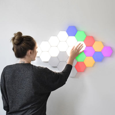 New Touch Sensitive Colorful Modular Quantum Lamp LED Night Light Hexagon Light Magnetic Assembly Wall Lamps-sanctuary