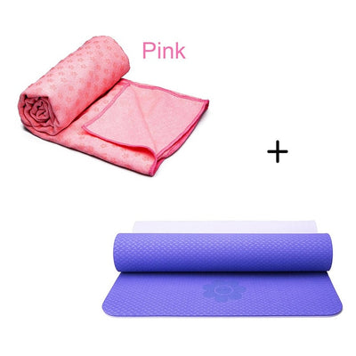 183*61cm 8mm Double Color No-slip TPE Yoga Mats Fitness Sports Exercise Yoga Mat Cover Towel Blanket With-practice