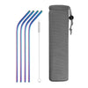 Reusable Metal Drinking Straws 4/8Pcs 304 Stainless Steel Sturdy Bent Straight Drinks Straw-nourish