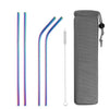 Reusable Metal Drinking Straws 4/8Pcs 304 Stainless Steel Sturdy Bent Straight Drinks Straw-nourish