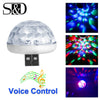 S&D Multi Color LED Car USB Atmosphere Light Decorative Bulb Mini RGB Music Sound Lamp Phone Surface-sanctuary