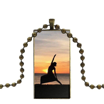 Stylish Yoga Sun Salutation For Girls Wholesale Fashion Necklace Handmade Rectangle Shape Choker Necklace Jewelry-sanctuary