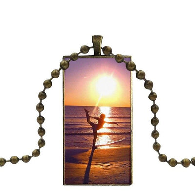 Stylish Yoga Sun Salutation For Girls Wholesale Fashion Necklace Handmade Rectangle Shape Choker Necklace Jewelry-sanctuary