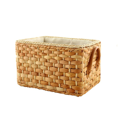 New Household Foldable Natural Japanese Garden Storage Basket Home Sundries Boxes Storage Corn Husk Woven -sanctuary