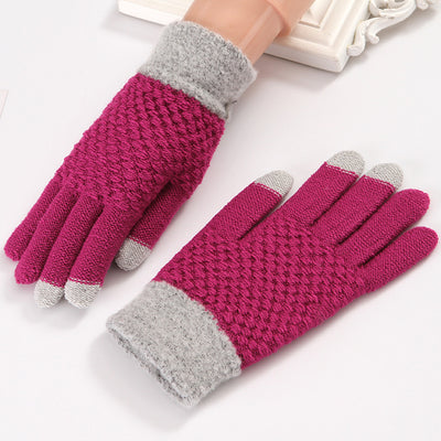 Knitted Gloves Winter Touch Screen Gloves Women Men Unisex Warm Knitted Mittens Women winter gloves Kawaii -train