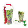 Fresh Salad On Go  Container Serving bottle Shaker with Dressing Container Fork Food Storage for Picnic Lunch-nourish