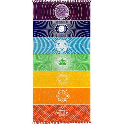 Fashion Rainbow Mandala Blanket Wall Hanging Tapestry Boho Strip Beach Travel Towel Summer Tassel Colorful Yoga Mat-practice