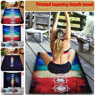 New Summer Tassel Rainbow Mandala Blanket Wall Hanging Tapestry Boho Strip Beach Travel Towel Colorful Yoga Mat -practice