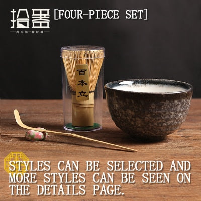 2019 Japanese Ceremony Matcha Suit Bamboo Whisk Matcha Green Tea Powder Chasen Tool Grinder -nourish